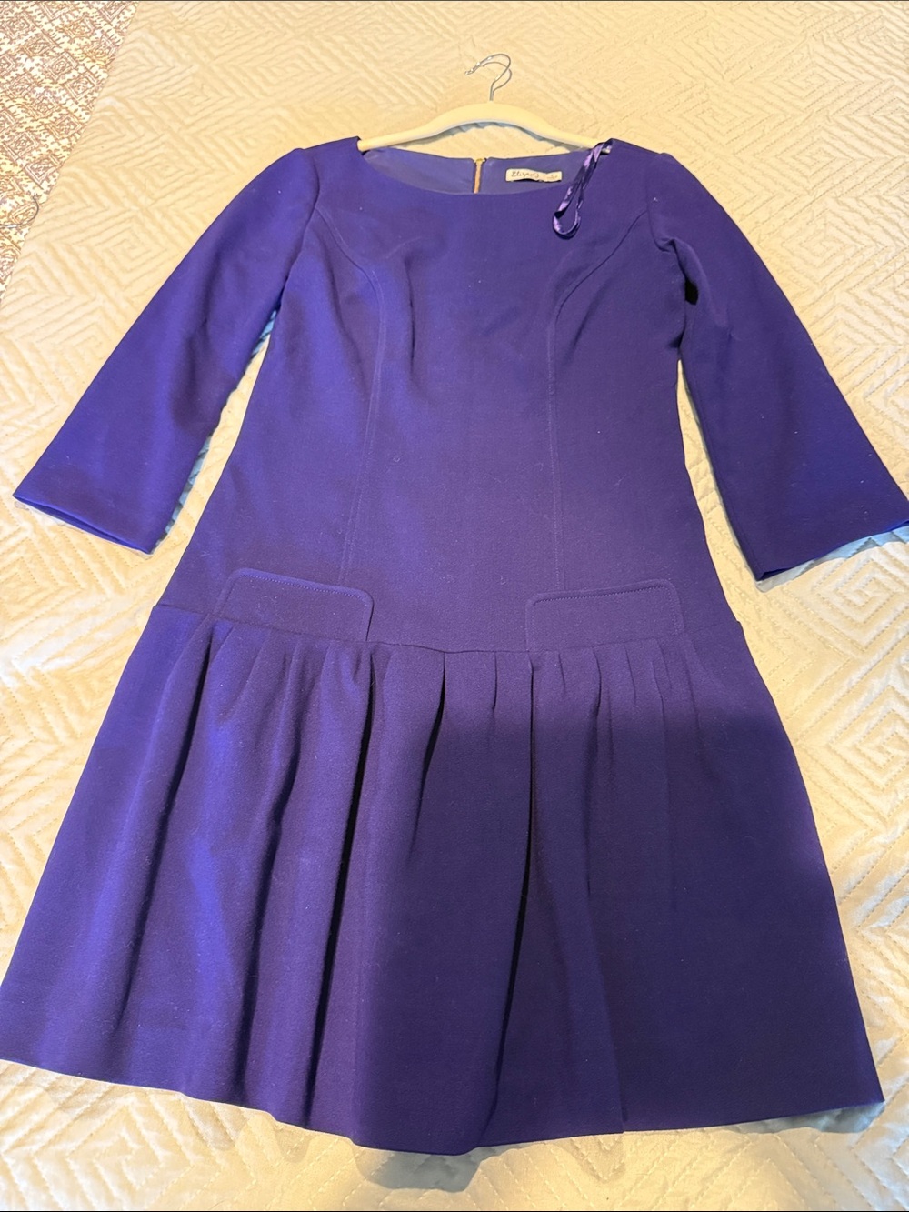 Eliza J Girls Deep Purple Pleated Fit-and-Flare Dress